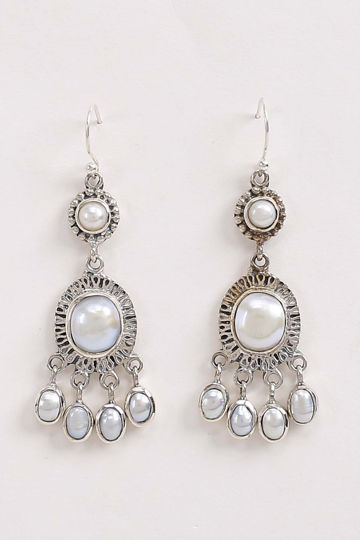 Maisie Silver Pearl Earrings