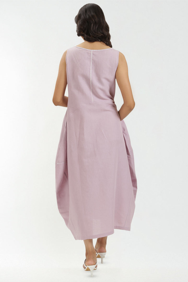 Aria Round Neck Dress With Panels