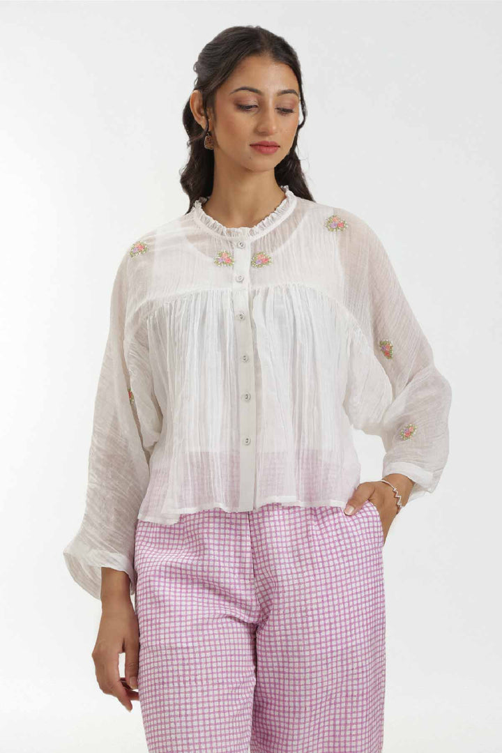 Aria Button-Down Crop Top